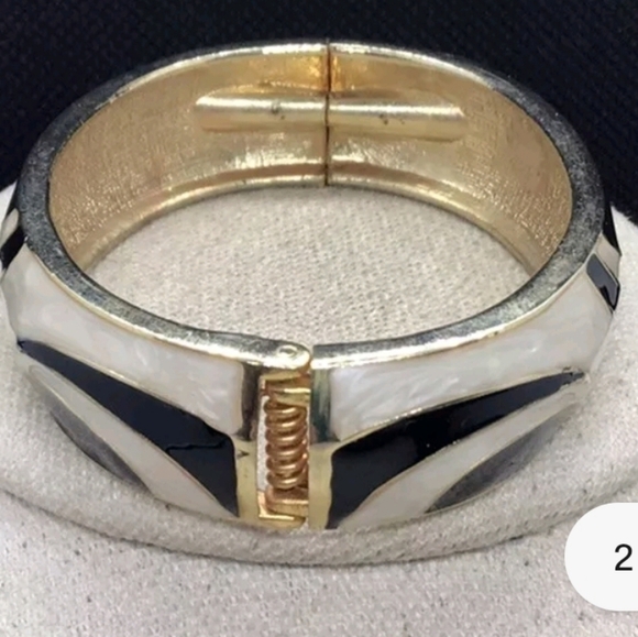 Wide Fashion Hinged Bangle - Picture 2 of 3